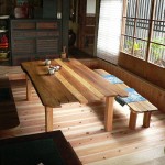 雑木寄せ天板ダイニングテーブル＆ベンチ（多気町Ｉ様邸）