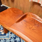納品事例　津市G様邸　ケヤキアートベンチ